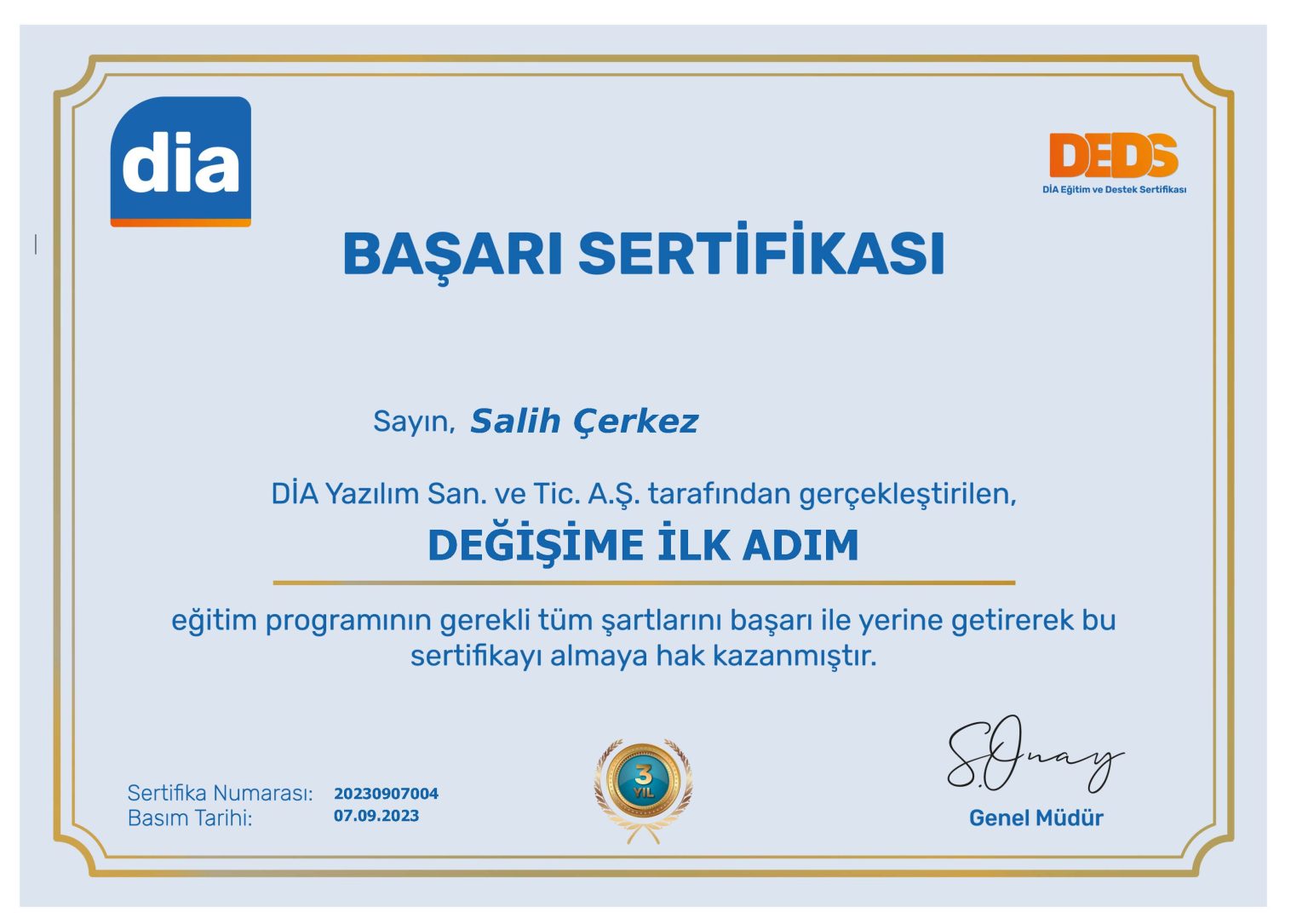 DEĞİŞİME İLK ADIM