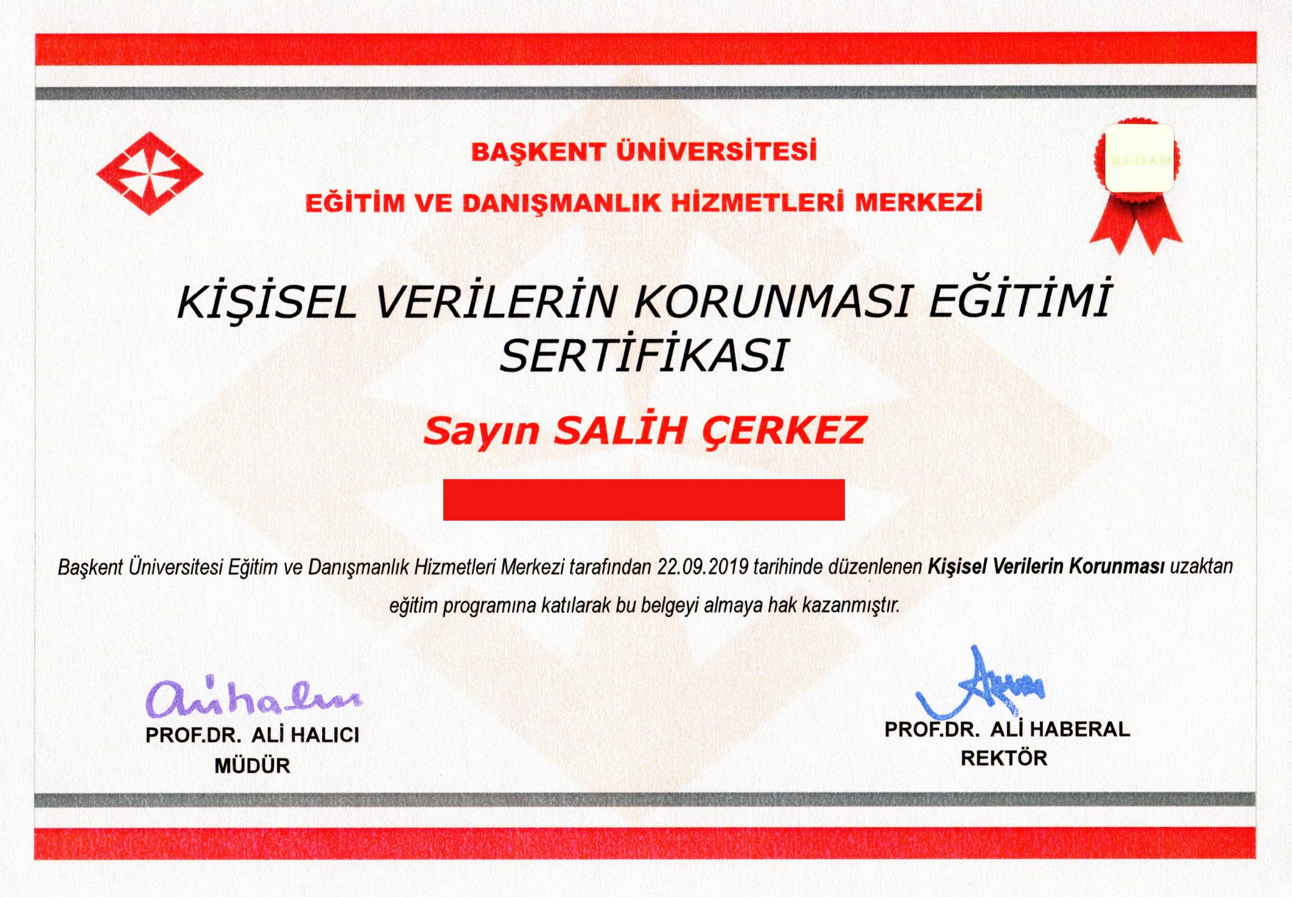 KVKK SERTİFİKA - Evrensel-20191009